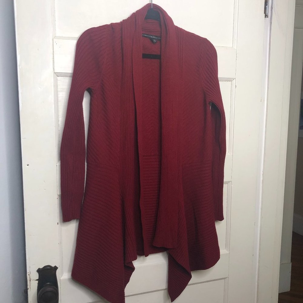 White House Black Market Long Red Cardigan